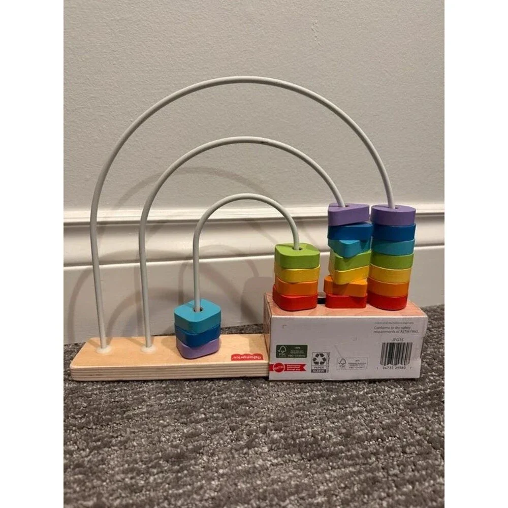 Fisher Price Wooden Rainbow Bead Bar